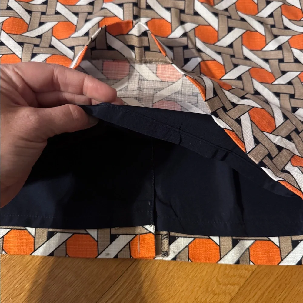 Banana republic Geometric Orange and Brown pencil Skirt - Picture 7 of 10